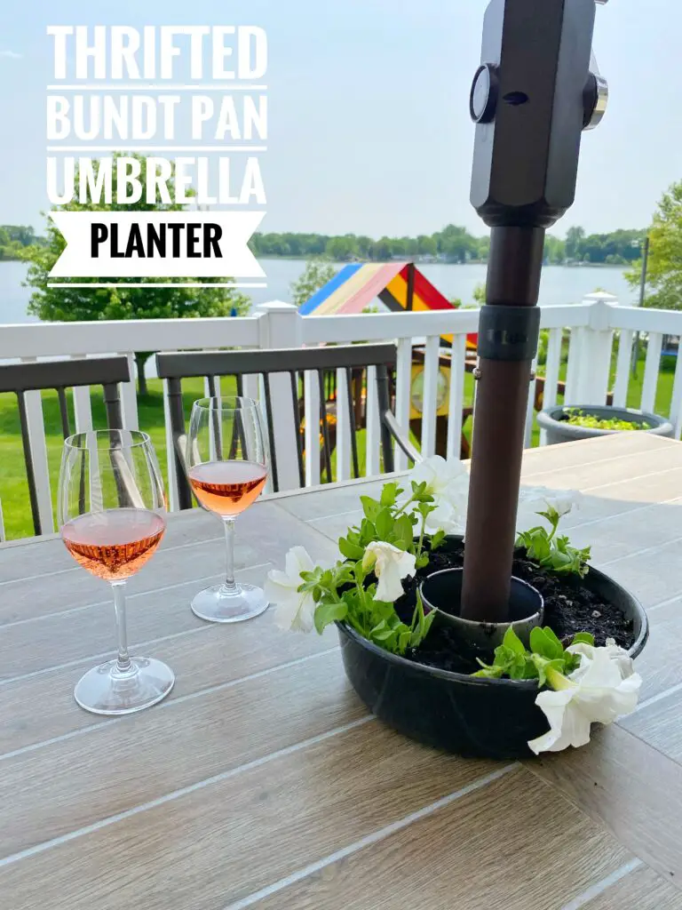 Thrifted Bundt Pan Umbrella Planter